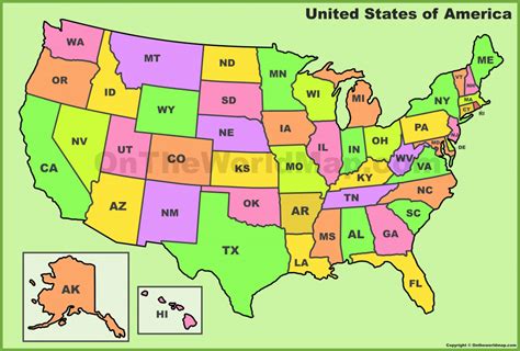 Us Map With States Labeled And Capitals Printable Map