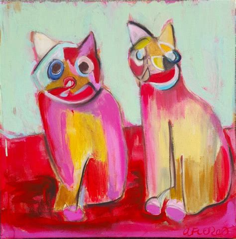 Items Similar To Animal Art Abstract Painting Cats Abstract