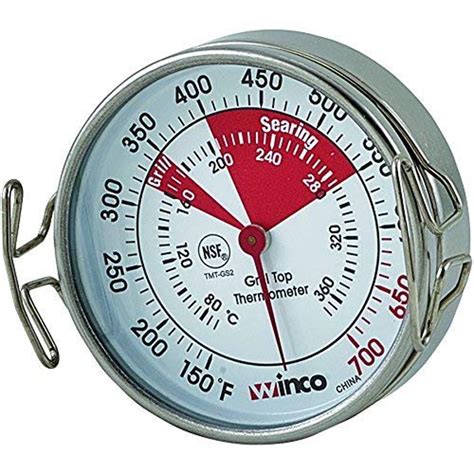 Winco Grill Surface Thermometer With Pot Clip 2 Inch