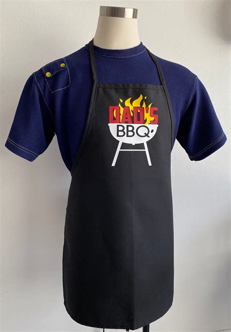 Black Dads Bbq Apron Big And Tall Apron Apron For Men Etsy Singapore