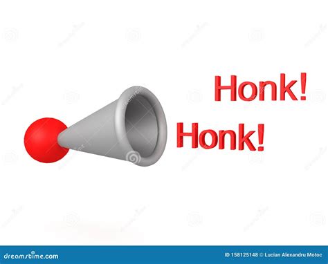 3d Rendering Of Honking Horn With Honk Honk Text Stock Illustration