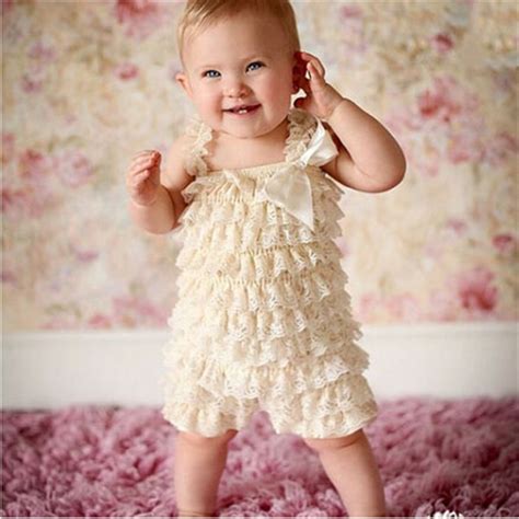 Newborn Baby Girl Clothes Infant Baby Lace Romper Vintage Ruffle Onesie