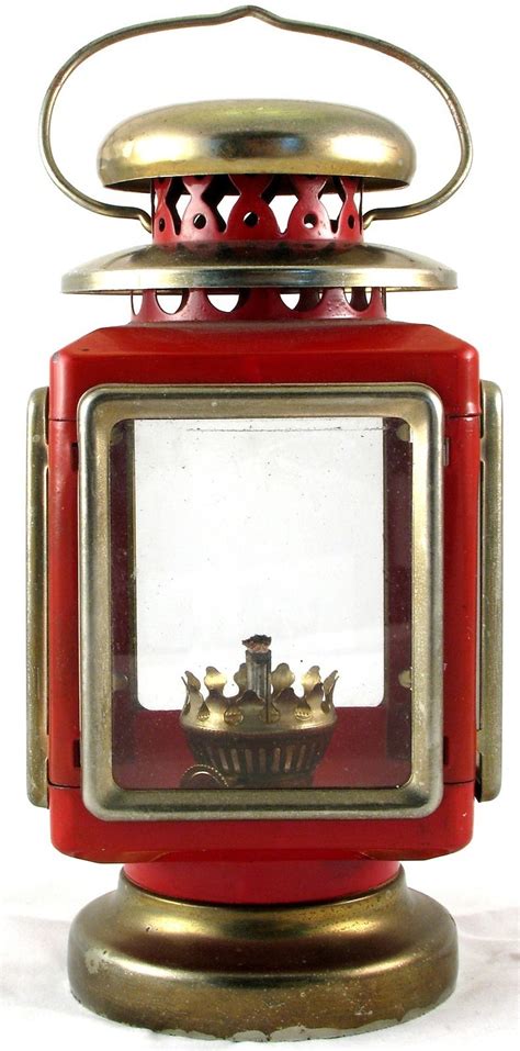 Carriage Lantern Vintage Red And Gold Hurricane Glass Hong Kong Hong