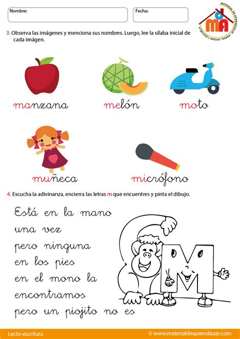 La Letra M Lecto Escritura Material De Aprendizaje Spanish Lessons