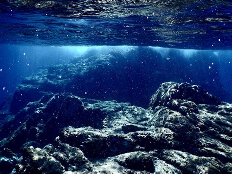 Hd Wallpaper Blue Rock Sea Diving Water Ocean Underwater Undersea Wallpaper Flare