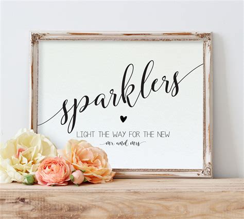 Free Printable Wedding Sparkler Sign Free Printable