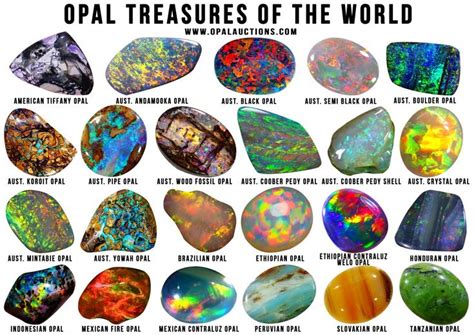 Opals From All Over The World Minerals And Gemstones Crystal Healing
