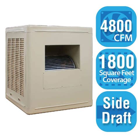 Hessaire 4800 Cfm Side Draft Aspen Roofside Evaporative Cooler For 18