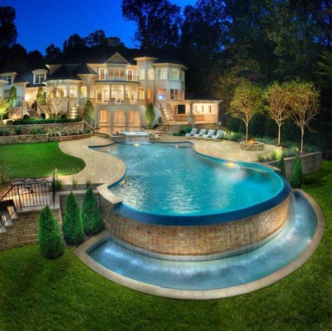 Mansion With A Giant Pool Future House Style At Home Exterior Design