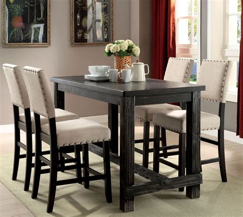 Sania Ii Antique Black Counter Height Dining Room Set From