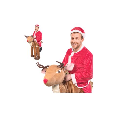 Santa Ride A Reindeer Costume Novelty Christmas Ts Reindeer