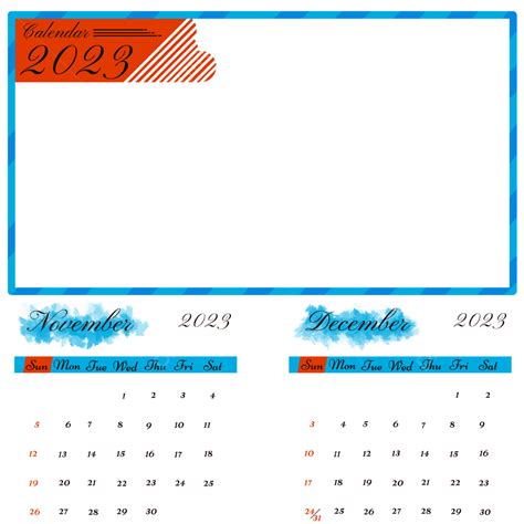 Desain Kalender November Dan Desember 2023 Dengan Garis Horizontal Note
