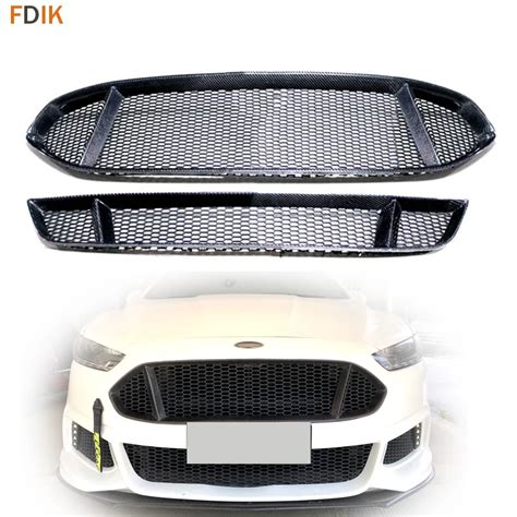 1 Set Honeycomb Front Bumper Radiator Grill Grille Upper And Lower Kits