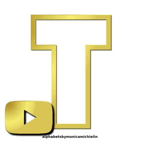 Monica Michielin Alphabets Golden Youtube Logo Alphabet And Icons Png