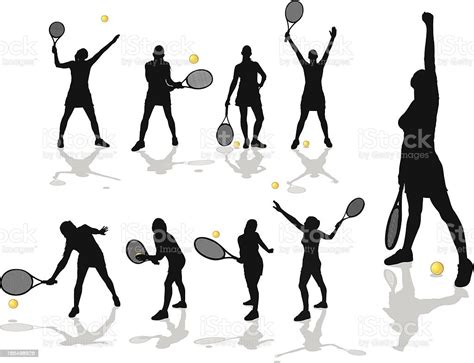 Ilustración De Jugadores De Tenis Femenino Y Más Vectores Libres De Derechos De Tenis Tenis