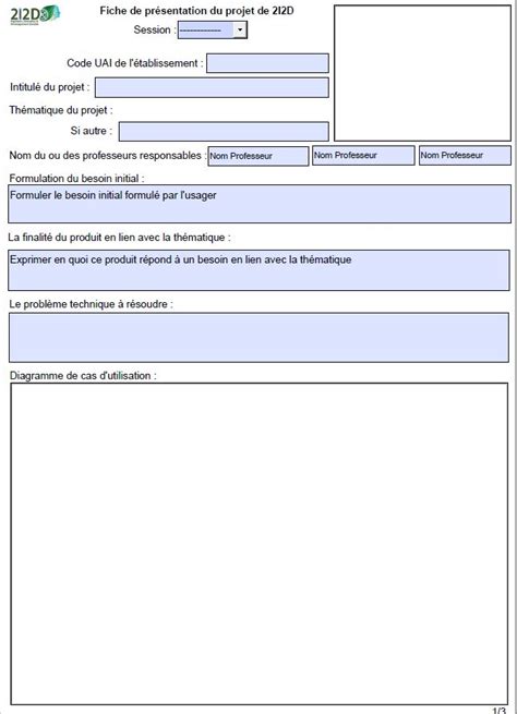 Fiche De SynthÈse Intitulé Du Projet