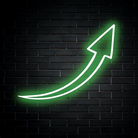 Neon Green Curved Arrow Sign On Brick Wall Free Image By Rawpixel Com