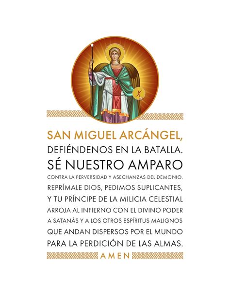 San Miguel Arcangel Prayer Spanish 85 X 11 Poster Etsy