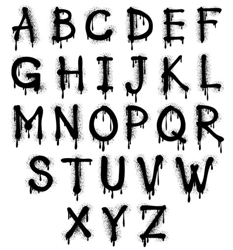 Graffiti Splash Vector Alphabet Font Grunge Text By