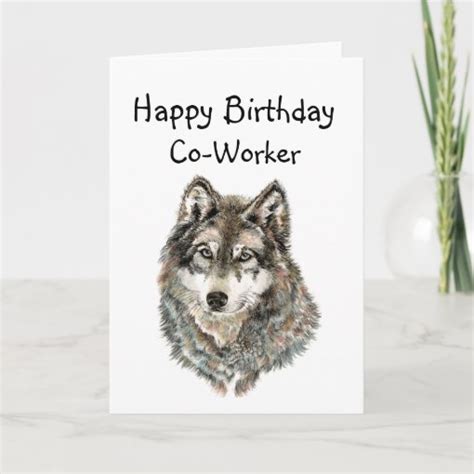 Happy Birthday Co Worker Humor Wolf Wolves Card Zazzle