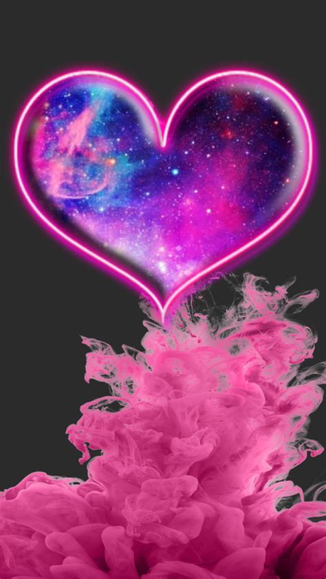 Galaxy Heart And Smoke Girly Pink Pretty Hd Phone Wallpaper Peakpx