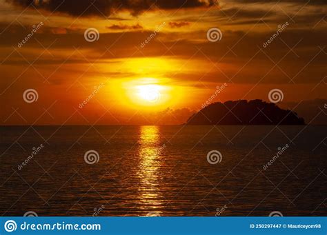 Beautiful Sunset At Tanjung Aru Beach Kota Kinabalu Sabah Borneo