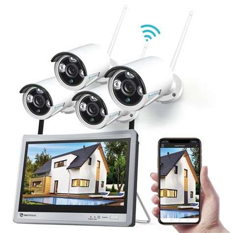 heimvision hm243 1080p wireless security camera system with lcd monitor 8ch nvr 4pcs outdoor