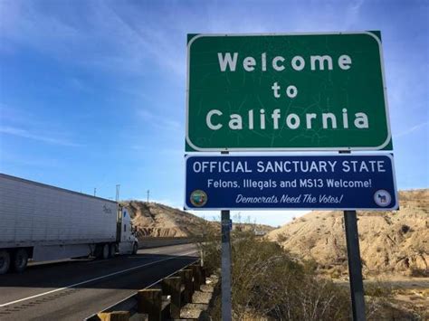 Photos Sanctuary State Signs Pop Up On California Highways For The