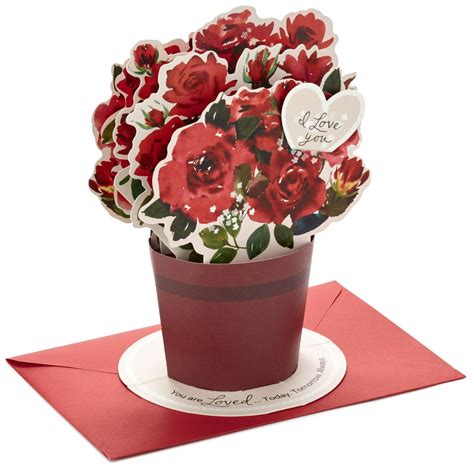 Hallmark Paper Wonder Pop Up Valentines Day Card Displayable Bouquet