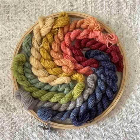 Rainbow Crewel Embroidery Yarn Kit 10 Paivatar Handmade