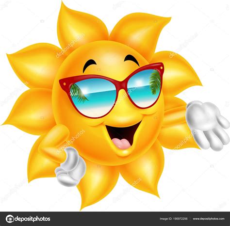 Cartoon Cartoon Sun Character Wearing Sunglasses ⬇ Vector Image By