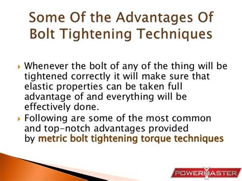 Some Of The Advantages Of Bolt Tightening Techniques