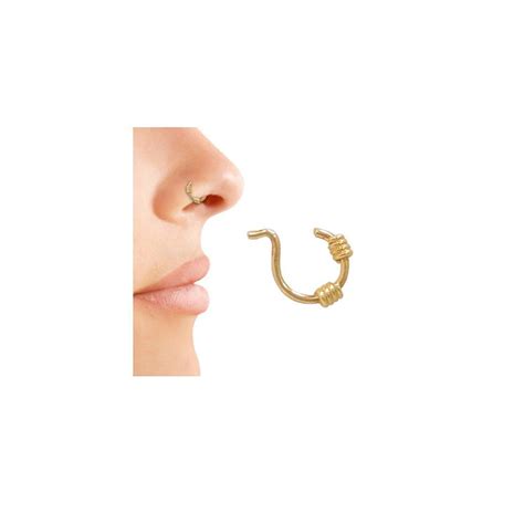 Faux Nose Ring Fake Nose Hoop Design Nose Clip Non Piercing Anodized
