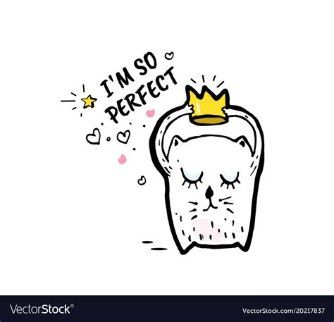 I Am So Perfect Cartoon Sketch Royalty Free Vector Image