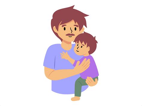 Dad Holding Baby Or People Character Illustration 30335388 Vector Art