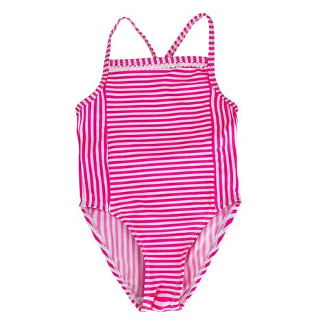 Swimwear Baby Girl One Piece Swimsuit Toddlers Pink Striped Girls