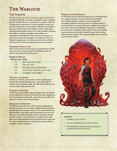 5e Homebrew — Homebrew Sub Class For The Warlock A Pact With A