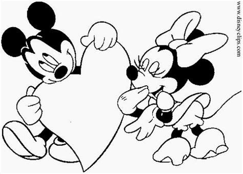 Imagenes de Mickey y Minnie besandose para colorear - Imagui