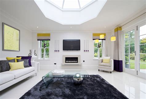 Large floor tile in a modern living room. 65 Living Rooms with Tile Flooring (Photos)