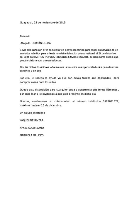 Carta De Solicitar Ayuda