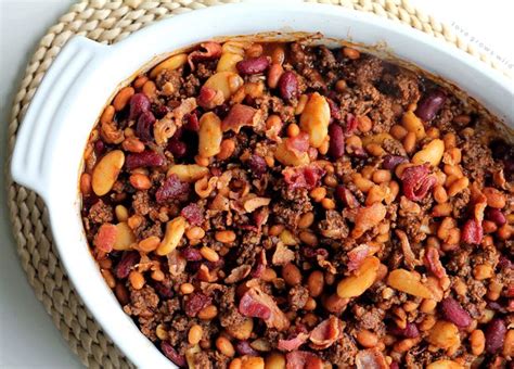 I often take these for potlucks or parties. Chili recipe with ground beef and baked beans