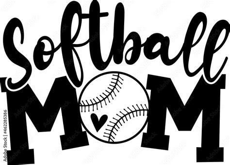 Softball Mom Baseball Cut File SVG Cricut Silhouette Vector T