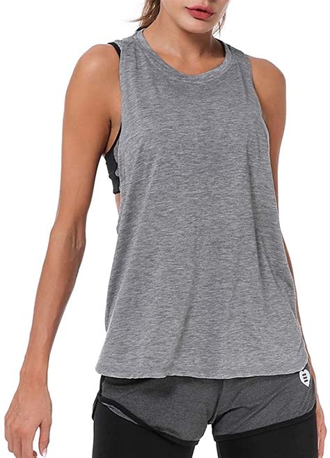 Athletic Women Tank Tops Loose Fit Activewear Workout Wf Shopping