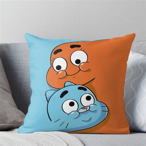 Gumball And Darwin Siblings Fusion Throw Pillow By
