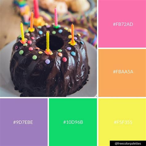 Birthday Cake Rainbow Color Palette Inspiration Digital Art