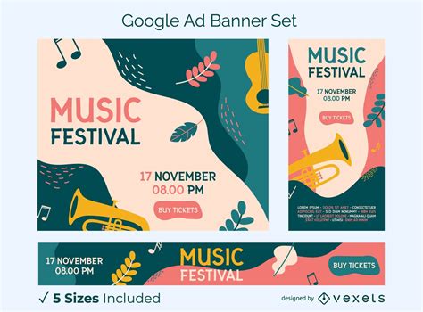 Music Festival Colorful Banner Set Vector Download