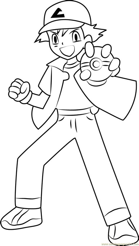 Ash Ketchum With Pikachu Coloring Page Ash Ketchum Coloring Pages My