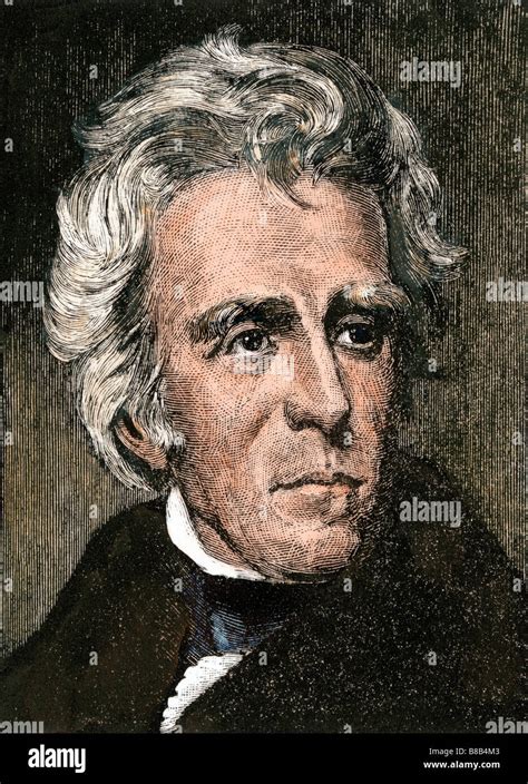 Us President Andrew Jackson Hand Colored Woodcut Stock Photo Alamy