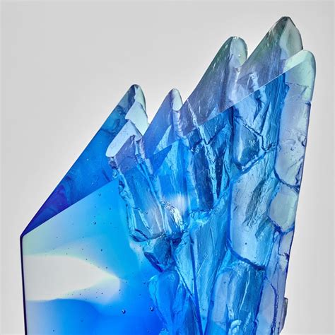 Blue Cliff A Unique Blue Aqua And Clear Glass Sculpture By Crispian Heath At 1stdibs