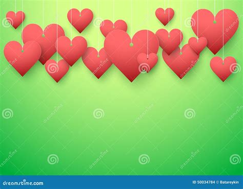 Background Beautiful Red Heart Vector Stock Vector Illustration Of